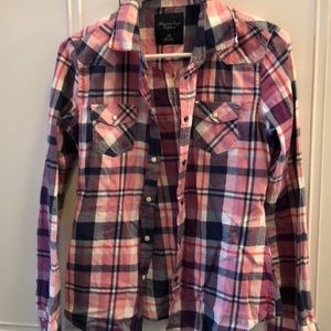 American Eagle Pearl Snap Flannel